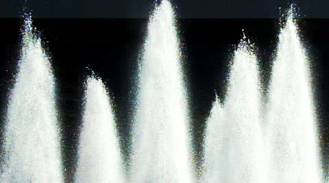 Fountain Jets Glowing in the Sun (Slowmo) Close Up Stock Footage
