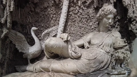 The Fountain of Juno, one of the 'Quattro Fontane' in Rome Stock Footage 153611536