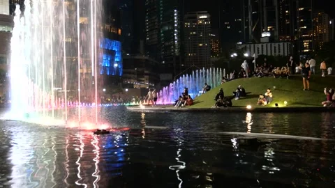 Fountain at KLCC Park Stock Footage 244985290