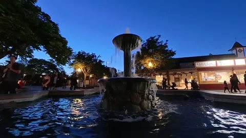 Fountain at Knott’s Berry Farm Exit Area Buena Park California June 22 2025 Stock Footage 312707614