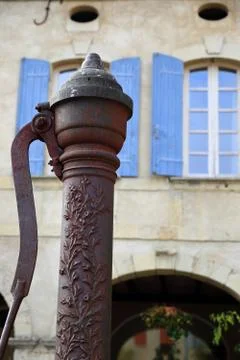 Fountain-labastide d.armagnac Stock Photos