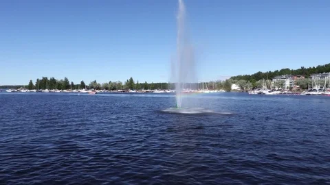 Fountain on Lake Saimaa Stock Footage 81154777