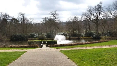 Fountain &amp; Lawn Stock Footage 111595768