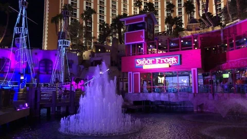 Fountain with led ights inthe backdrop Video stock 114044426