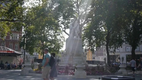 Fountain in Leicester Square Stock Footage 79532999