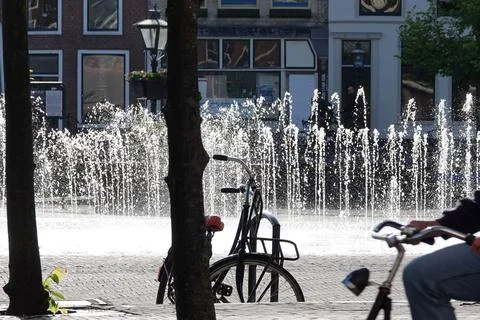 Fountain in Leiden Stock-Fotos