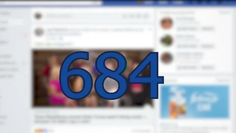 A fountain of likes erupts against a background of a social media counter Stock Footage 112890095