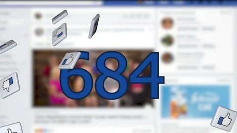 A fountain of likes erupts against a background of a social media counter Stock Footage 112890116