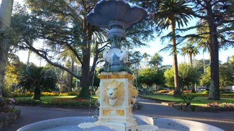 Fountain with Lions head on it. Clive Square, Napier, Hawkes Bay, New Zealand. Stock-Footage 270521909