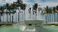 The fountain located at beach front garden. Santos, Sao Paulo, Brazil 40 HD Footage