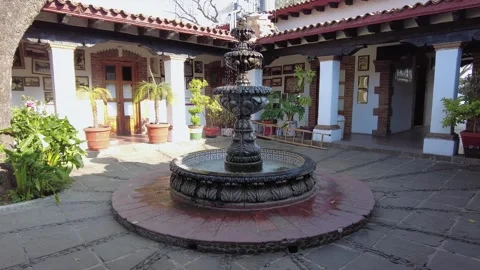Fountain made of quarry stone, border and stone Stock Footage 254449692