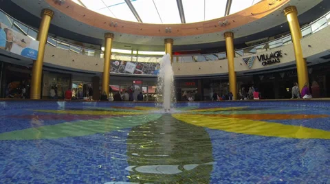 Fountain at mall center. Stock Footage 32790661
