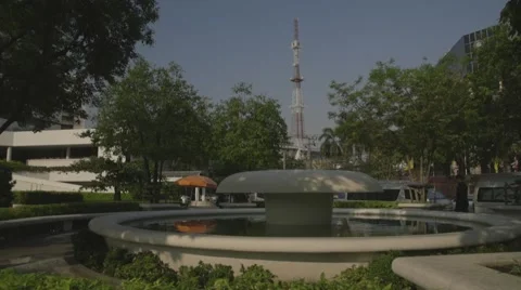 Fountain at MCOT Office Stock Footage 48616670