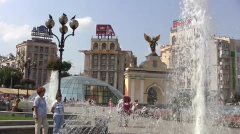 Fountain Monument Kiev Stock Footage 46182141