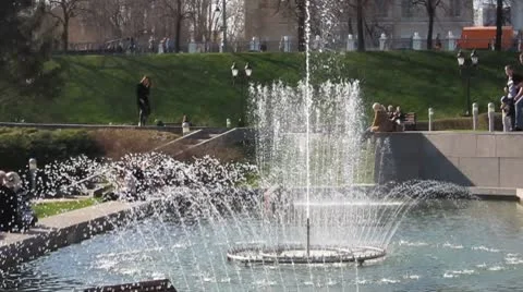 Fountain in Moscow Stockbeeldmateriaal 8837348