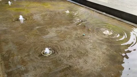 A fountain in a mossy pool of water 動画素材 293667535