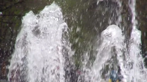 Fountain multi-tiered in the park Stock Footage 45312811