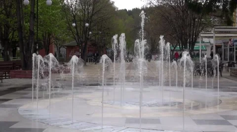 Fountain multi-tiered in the park Stock Footage 45313238
