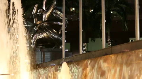 Fountain at night Stock-Footage 648870