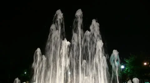 Fountain at night Stock Footage 12169157