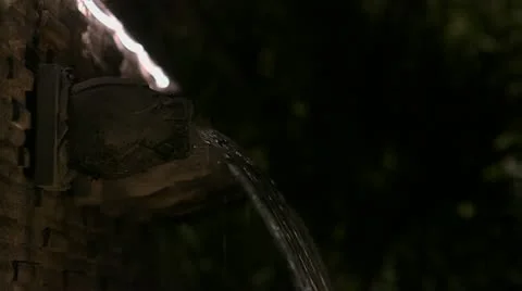 Fountain by night Stock Footage 22267971