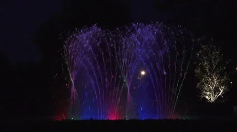 Fountain at Night Stock Footage 42677866