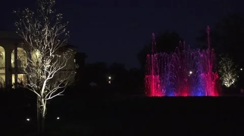 Fountain at Night Stock Footage 42677931