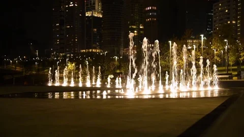 Fountain in the night Vídeo Stock 85294005