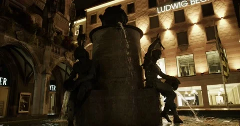 Fountain at night Stock Footage 221846618