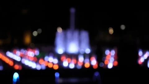 Fountain at night Stock Footage 313889305