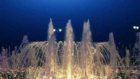 Fountain Night Lights Stock Footage 101652789