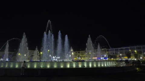 Fountain at night in Marmaris Stock Footage 54911048