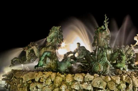 Fountain at night Foto stock