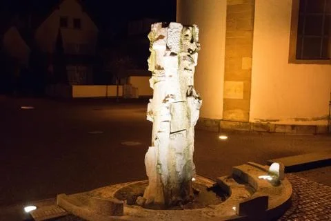 Fountain at night Foto stock