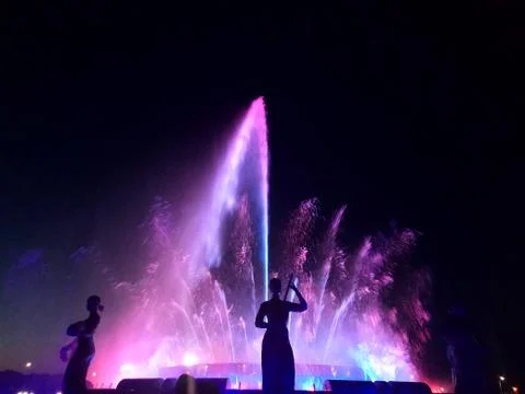 Fountain at night Foto stock