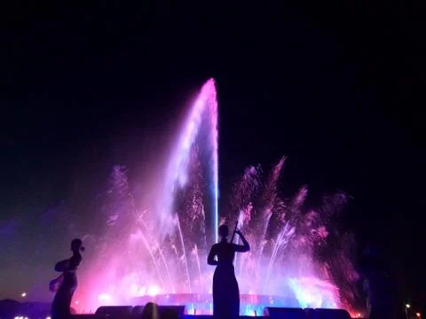 Fountain at night Foto stock