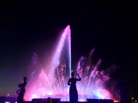 Fountain at night Foto stock