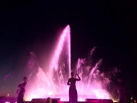 Fountain at night Stock Photos