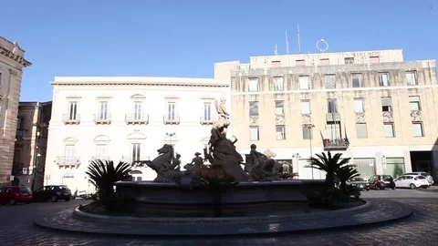 Fountain in Ortigia Stock Footage 81149267