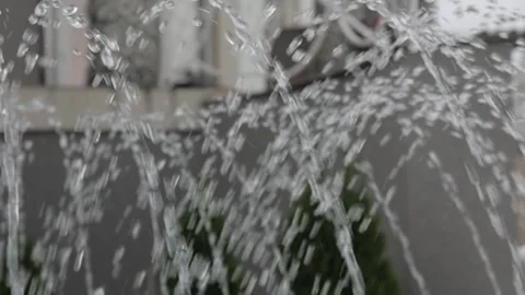 Fountain Outside of a Wedding Hall During the Day Video stock 300492304