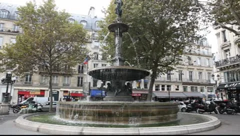 Fountain in Paris Stock Footage 8837484