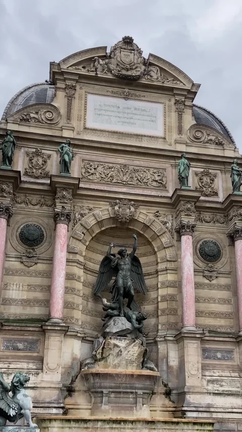 Fountain in Paris Stock Footage 282124647