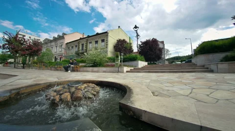 Fountain in park Stock Footage 4772367