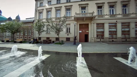 Fountain in park Stock Footage 4800362