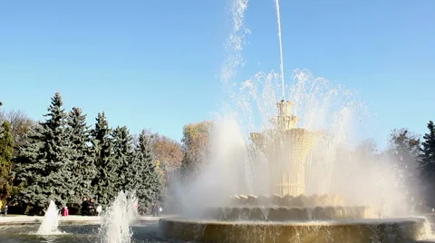 Fountain in the Park Stock Footage 42852124