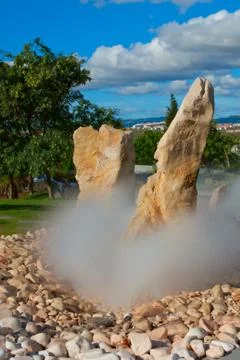 Fountain in park Stock Photos