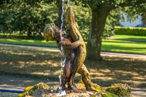 Fountain in a park Stock Photos