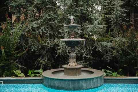 The Fountain In The Park. Stock Photos