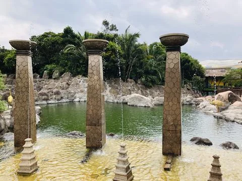Fountain in the park Stock Photos