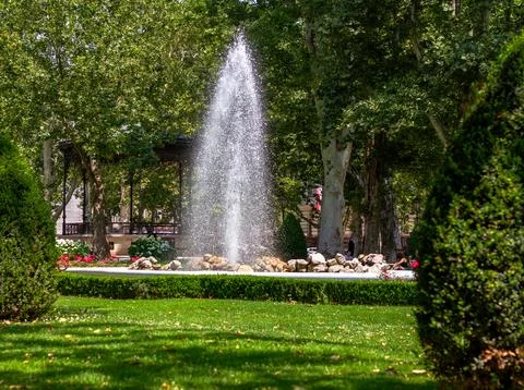 Fountain in park Stock Photos